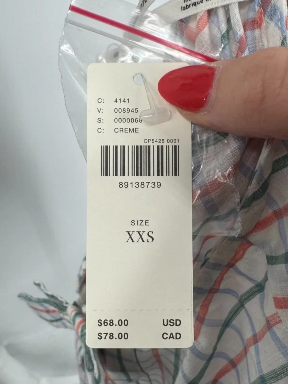 Anthropologie Bow-Front Tiered Top Size XXS NWT